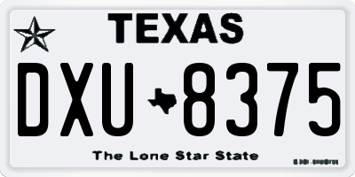 TX license plate DXU8375