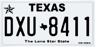 TX license plate DXU8411