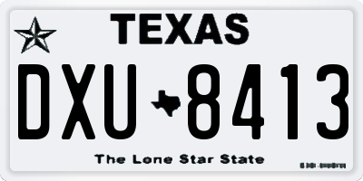 TX license plate DXU8413