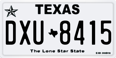 TX license plate DXU8415