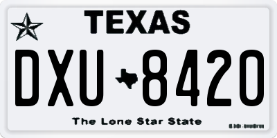 TX license plate DXU8420