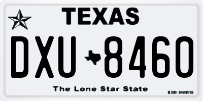TX license plate DXU8460