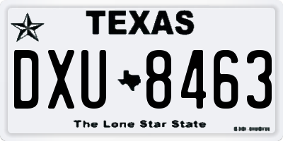 TX license plate DXU8463
