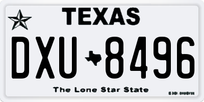TX license plate DXU8496