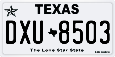 TX license plate DXU8503