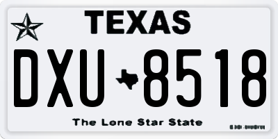 TX license plate DXU8518