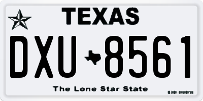 TX license plate DXU8561