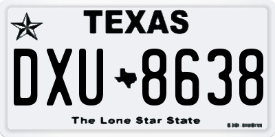 TX license plate DXU8638