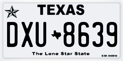 TX license plate DXU8639