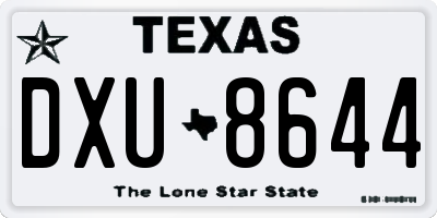 TX license plate DXU8644