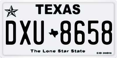 TX license plate DXU8658