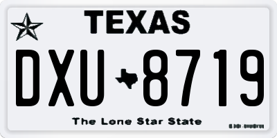 TX license plate DXU8719