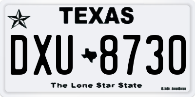 TX license plate DXU8730