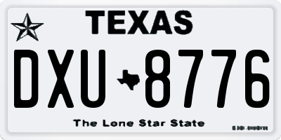 TX license plate DXU8776