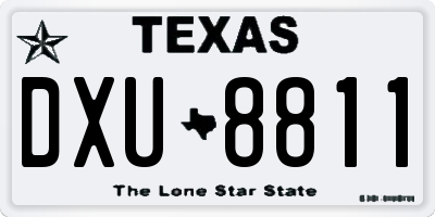 TX license plate DXU8811