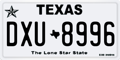 TX license plate DXU8996