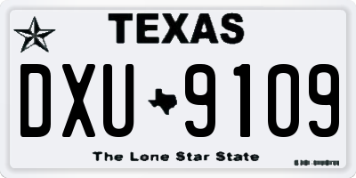 TX license plate DXU9109