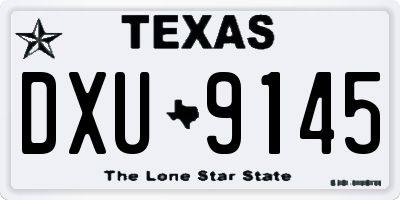 TX license plate DXU9145
