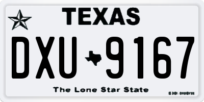 TX license plate DXU9167