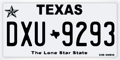 TX license plate DXU9293
