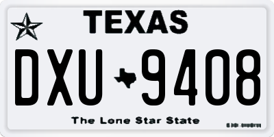 TX license plate DXU9408