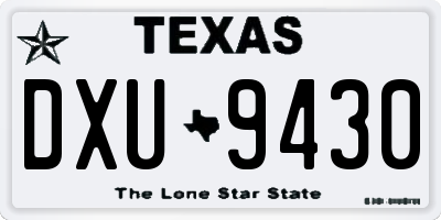 TX license plate DXU9430