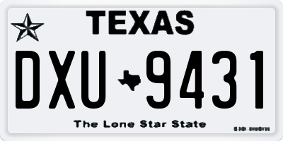 TX license plate DXU9431