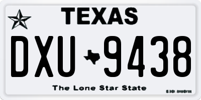TX license plate DXU9438