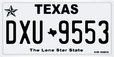 TX license plate DXU9553