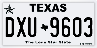 TX license plate DXU9603