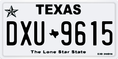 TX license plate DXU9615