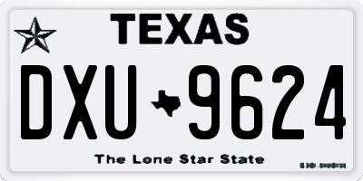 TX license plate DXU9624