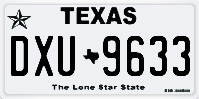 TX license plate DXU9633