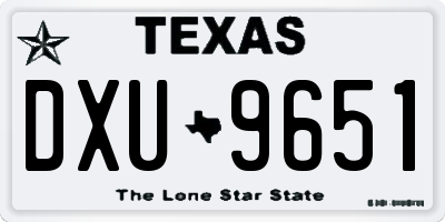 TX license plate DXU9651