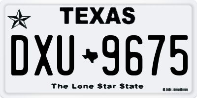 TX license plate DXU9675