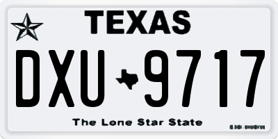 TX license plate DXU9717