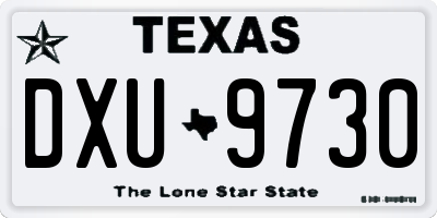 TX license plate DXU9730