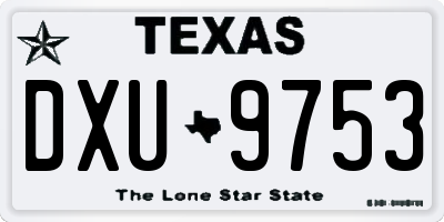 TX license plate DXU9753