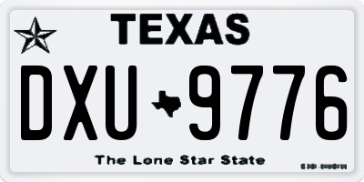 TX license plate DXU9776