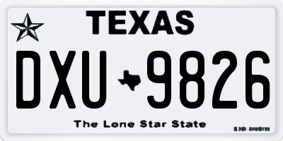 TX license plate DXU9826