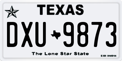 TX license plate DXU9873