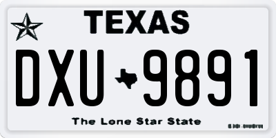 TX license plate DXU9891