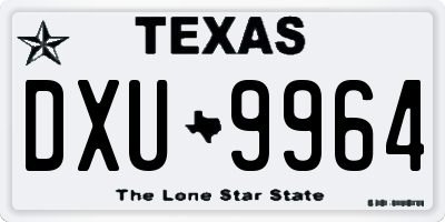 TX license plate DXU9964