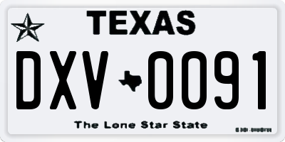 TX license plate DXV0091