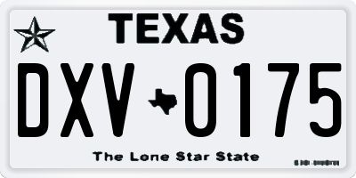 TX license plate DXV0175
