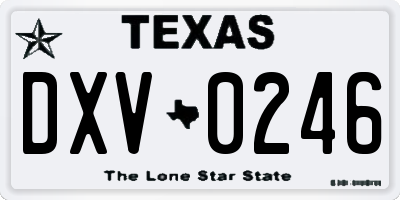 TX license plate DXV0246