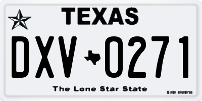 TX license plate DXV0271