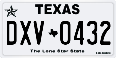 TX license plate DXV0432