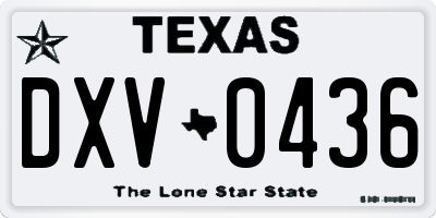 TX license plate DXV0436