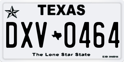 TX license plate DXV0464